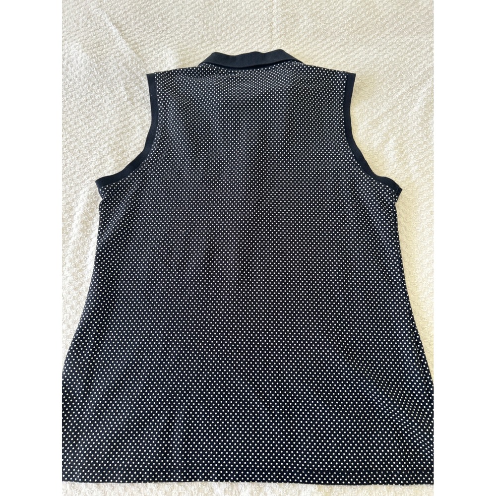 Tommy Hilfiger‎ Golf Sleeveless Polo Shirt Navy Blue White Polka Dot - Picture 5 of 5